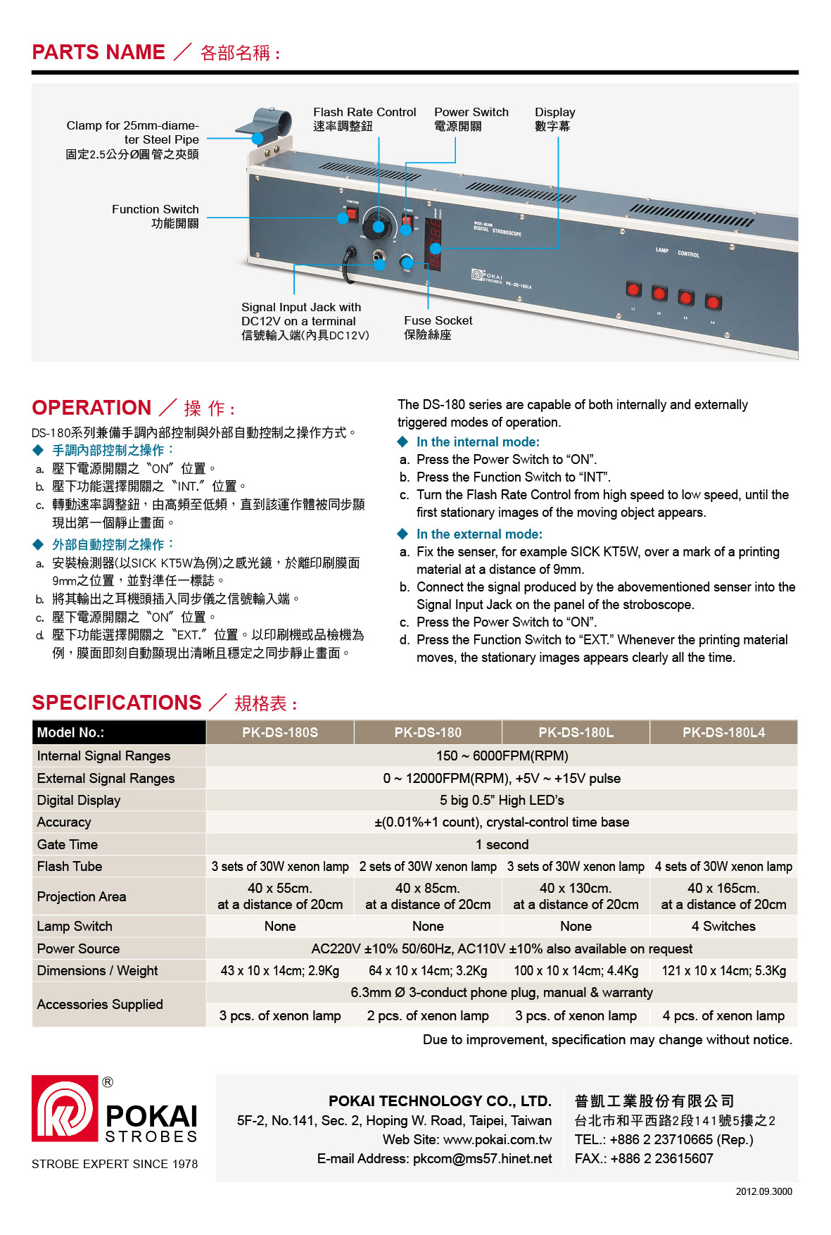 Wide-beam STROBOSCOPE PK-DS-180S